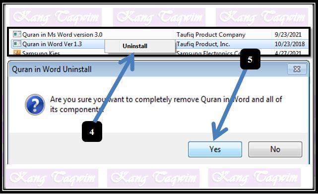 Uninstall Quran